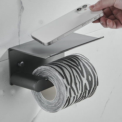 Skorter | 7-piece Bathroom Hardware Set Matte Black/Grey with Bath Shelf/Towel Holder/Bath Towel Hook