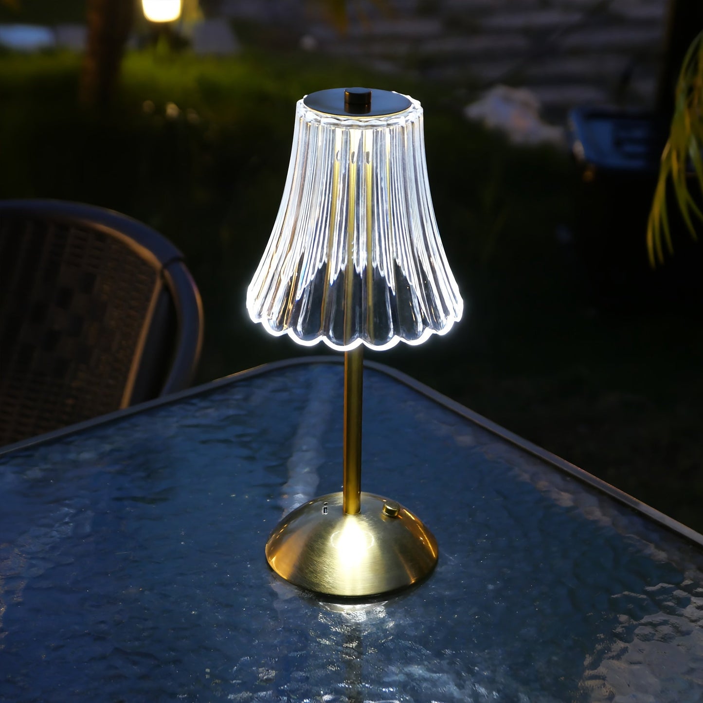 Skorter | Crystaluxe - LED Crystal Table Lamp with Touch Control, Three-colored Light