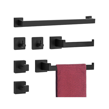 Skorter | 7-piece bathroom accessory set made of stainless steel with paper holder/robe hook/towel ring bar