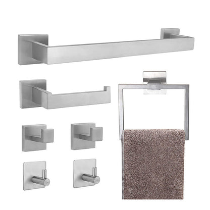 Skorter | 7-piece bathroom accessory set made of stainless steel with paper holder/robe hook/towel ring bar