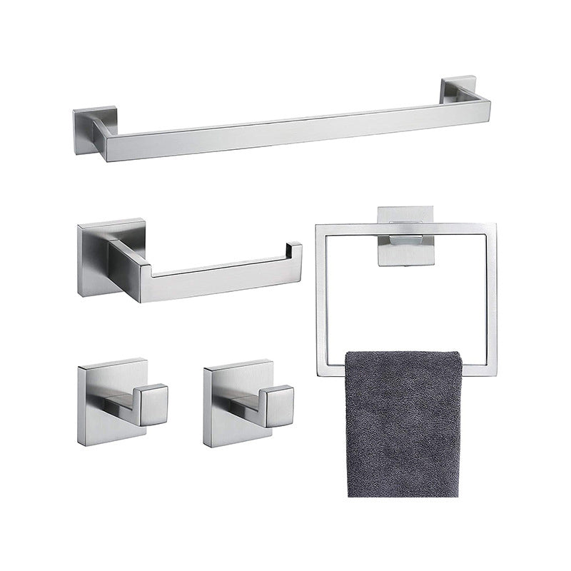 Skorter | 7-piece bathroom accessory set made of stainless steel with paper holder/robe hook/towel ring bar