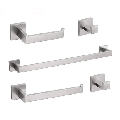 Skorter | 7-piece bathroom accessory set made of stainless steel with paper holder/robe hook/towel ring bar