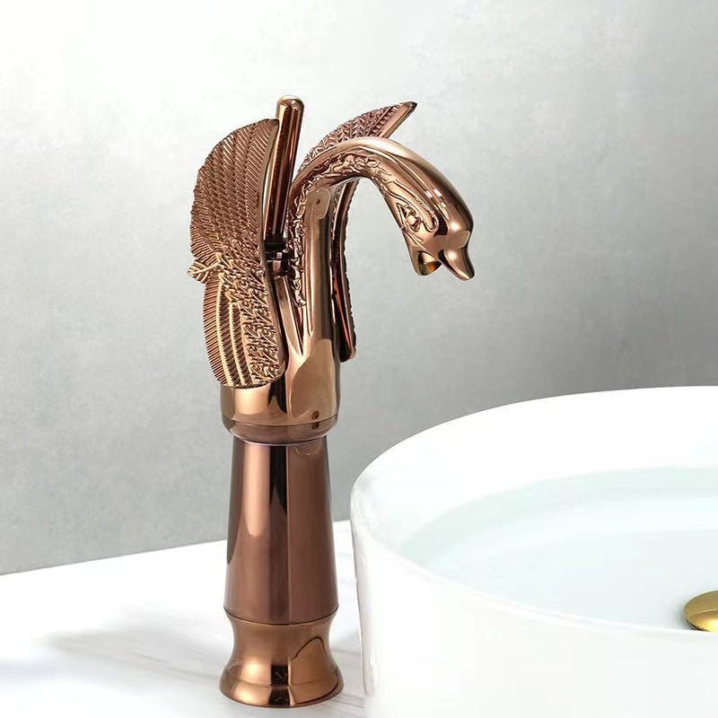 Skorter | Full brass bathroom sink faucet hot and cold water single lever sink faucet