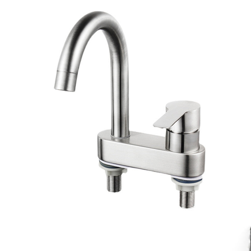 Skorter | 304 Stainless Steel Center Faucet Bathroom Single Handle Hot and Cold Sink Faucet