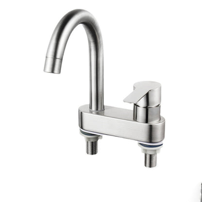 Skorter | 304 Stainless Steel Center Faucet Bathroom Single Handle Hot and Cold Sink Faucet
