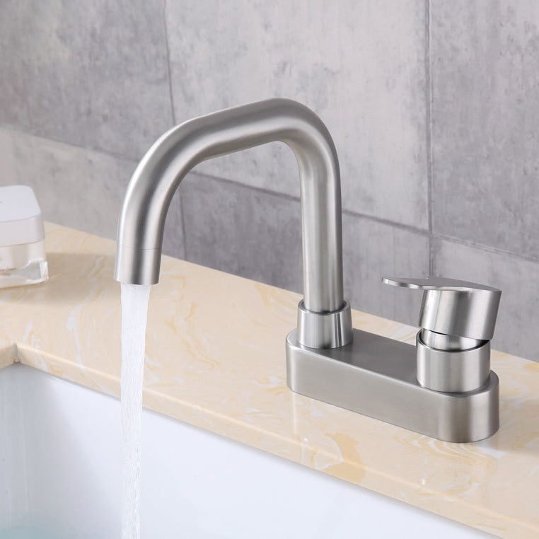 Skorter | 304 Stainless Steel Center Faucet Bathroom Single Handle Hot and Cold Sink Faucet