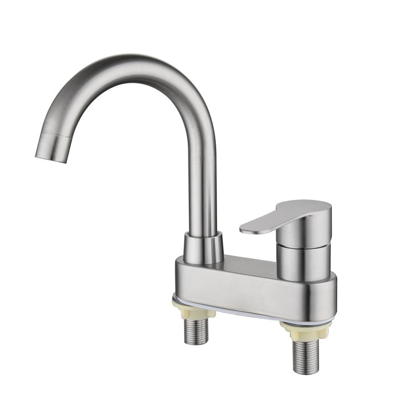 Skorter | 304 Stainless Steel Center Faucet Bathroom Single Handle Hot and Cold Sink Faucet