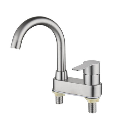 Skorter | 304 stainless steel center faucet bathroom single handle hot and cold sink faucet
