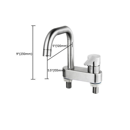 Skorter | 304 Stainless Steel Center Faucet Bathroom Single Handle Hot and Cold Sink Faucet