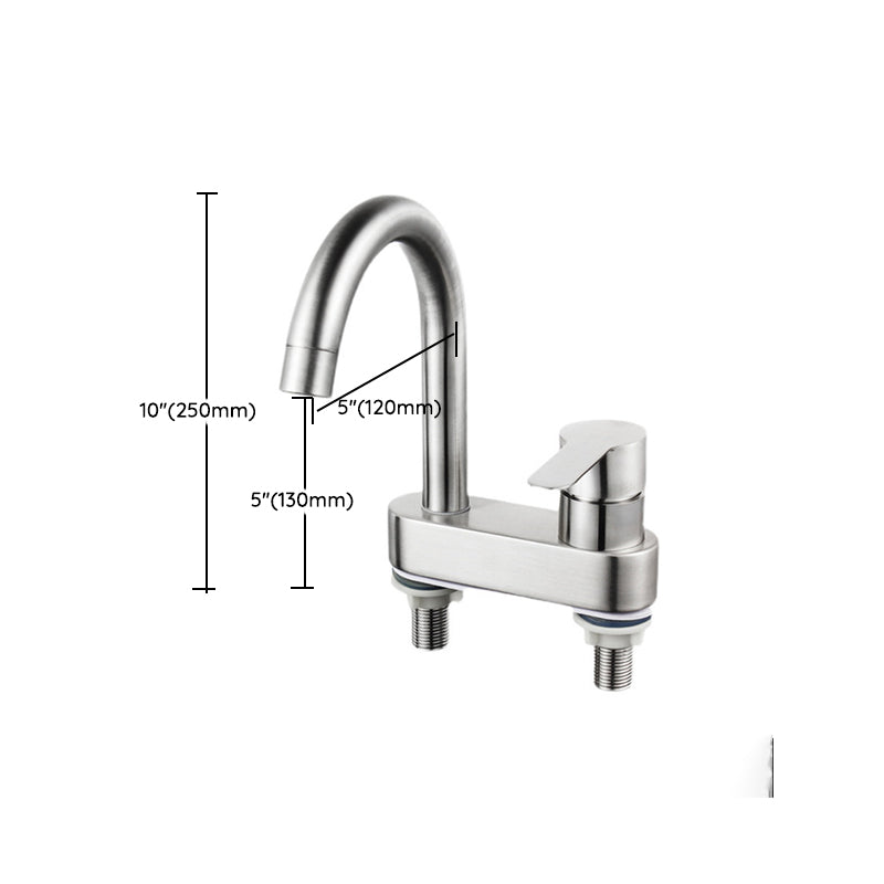 Skorter | 304 Stainless Steel Center Faucet Bathroom Single Handle Hot and Cold Sink Faucet