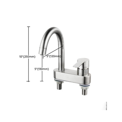 Skorter | 304 Stainless Steel Center Faucet Bathroom Single Handle Hot and Cold Sink Faucet