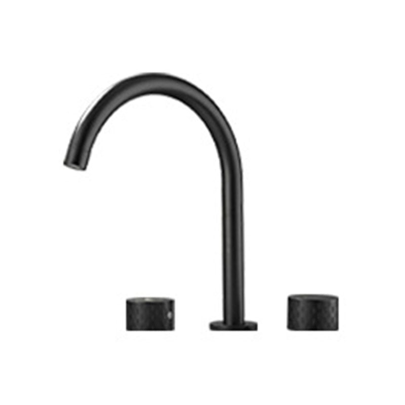 Skorter | Double Handle Tub Filler Deck Mounted High Arc Brass Modern Roman Tub Filler