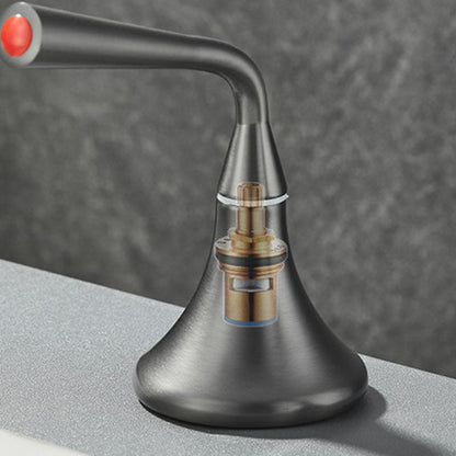 Skorter | Double Handle Tub Spout Deck Mounted High Arc Brass Modern Roman Tub Spout