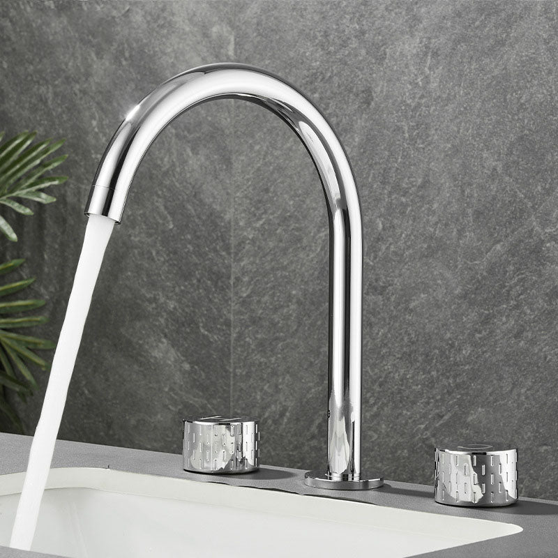 Skorter | Double Handle Tub Spout Deck Mounted High Arc Brass Modern Roman Tub Spout