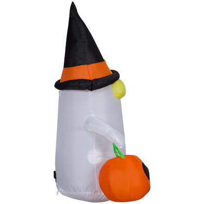 Skorter | Air-filled Inflatables 3.5FT High Halloween Inflatable Cute Ghost with Witch Hat