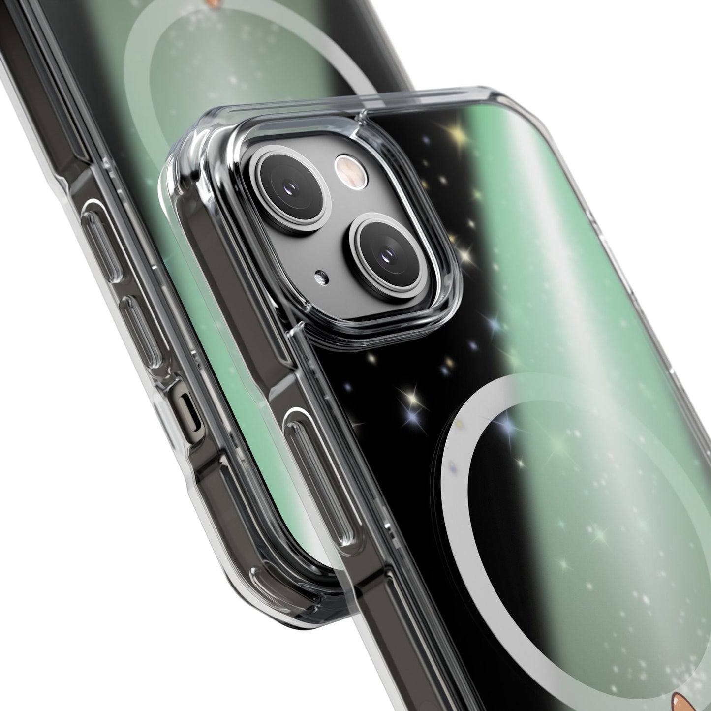 Skorter | Fluff's - Cosmo the Cat Beaming in Space Magnetic Clear Case for iPhone Series