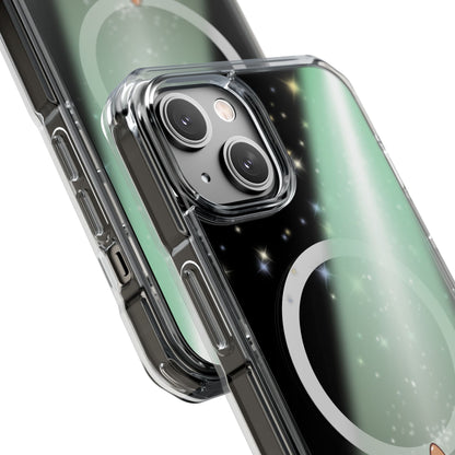 Skorter | Fluff's - Cosmo the Cat Beaming in Space Magnetic Clear Case for iPhone Series