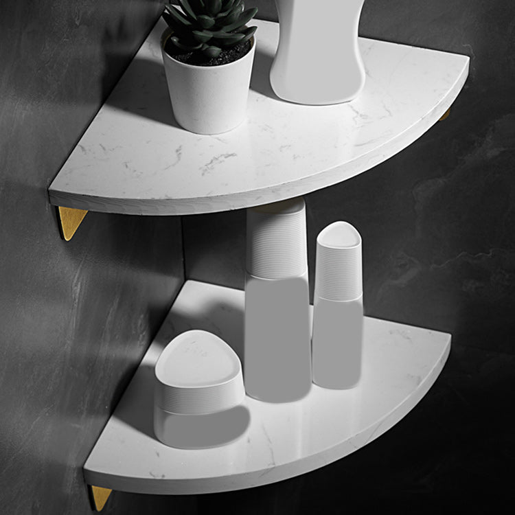 Skorter | Aluminium Bathroom Accessory Set 4 cm high Marble Bath Shelf