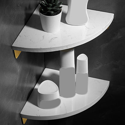 Skorter | Aluminium Bathroom Accessory Set 4 cm high Marble Bath Shelf