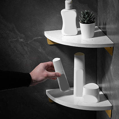 Skorter | Aluminium Bathroom Accessory Set 4 cm high Marble Bath Shelf