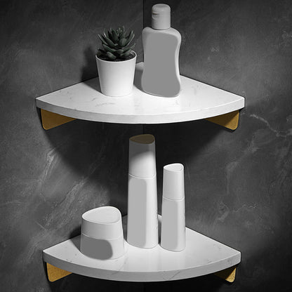 Skorter | Aluminium Bathroom Accessory Set 4 cm high Marble Bath Shelf