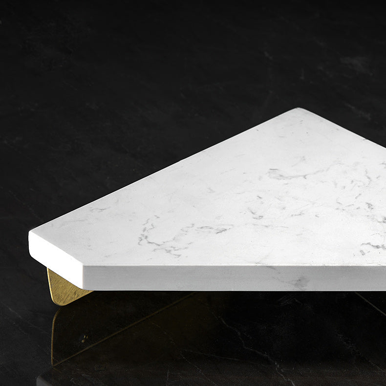 Skorter | Aluminium Bathroom Accessory Set 4 cm high Marble Bath Shelf