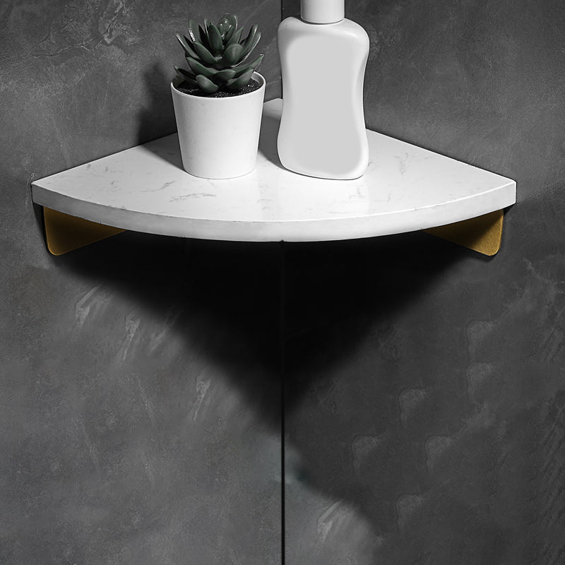 Skorter | Aluminium Bathroom Accessory Set 4 cm high Marble Bath Shelf