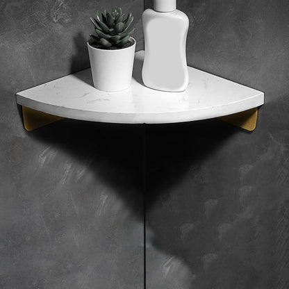 Skorter | Aluminium Bathroom Accessory Set 4 cm high Marble Bath Shelf