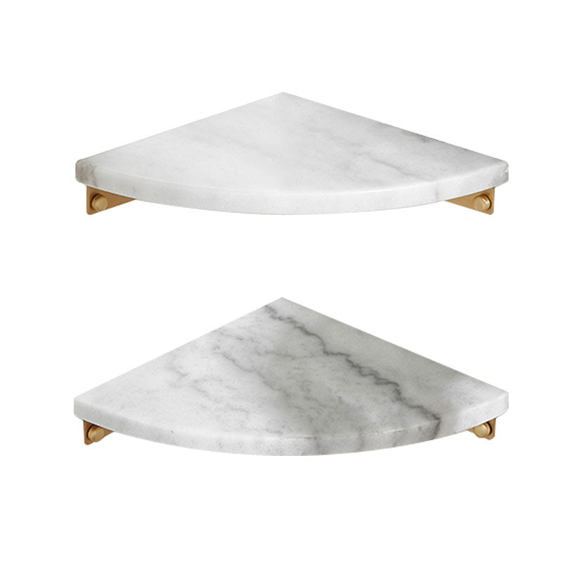 Skorter | 2-piece marble bathroom shelf brass bathroom accessory set in white/green