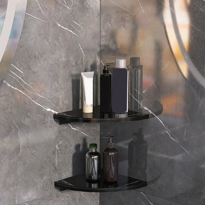 Skorter | 3-piece modern bathroom accessory set marble and metal bathroom shelf
