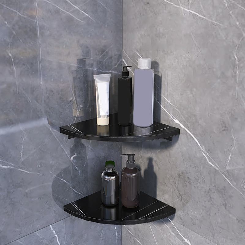 Skorter | 3-piece modern bathroom accessory set marble and metal bathroom shelf