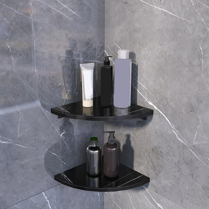 Skorter | 3-piece modern bathroom accessory set marble and metal bathroom shelf