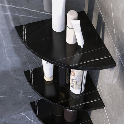 Skorter | 3-piece modern bathroom accessory set marble and metal bathroom shelf