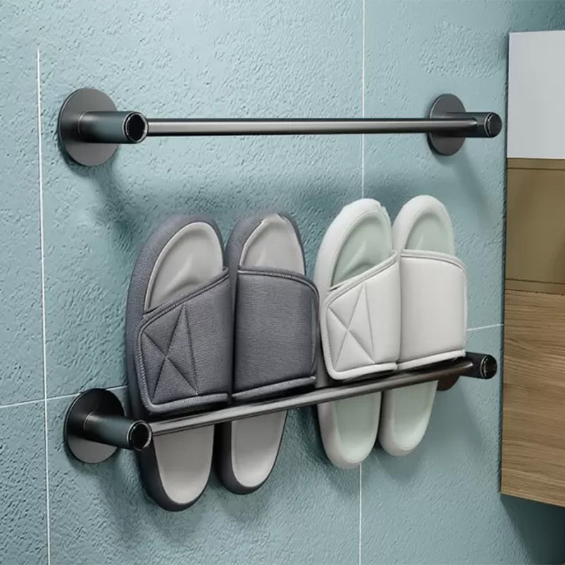 Skorter | 2-piece modern bathroom accessories set metal slipper rack/towel bar