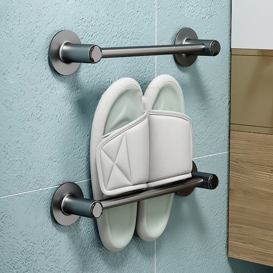 Skorter | 2-piece modern bathroom accessory set metal slipper rack/towel bar