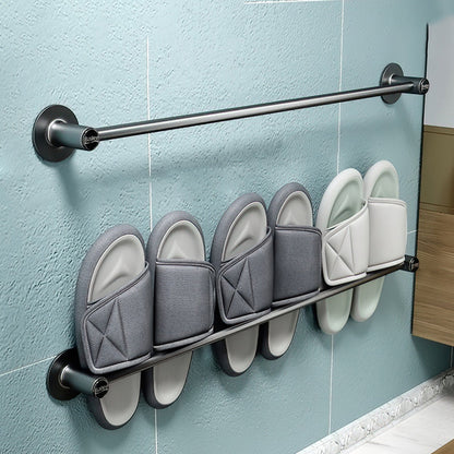 Skorter | 2-piece modern bathroom accessory set metal slipper rack/towel bar