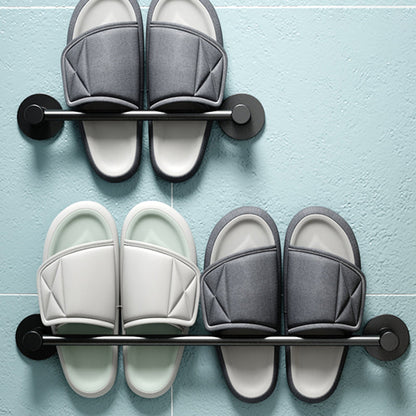 Skorter | 2-piece modern bathroom accessory set metal slipper rack/towel bar