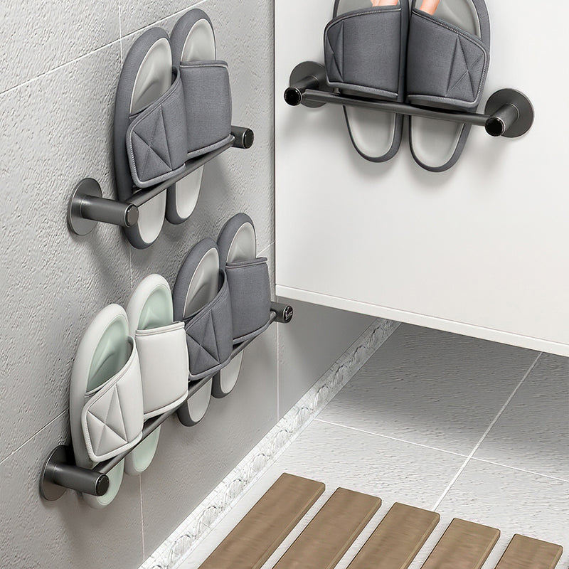 Skorter | 2-piece modern bathroom accessory set metal slipper rack/towel bar