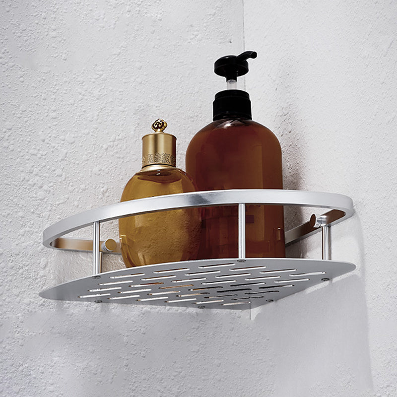 Skorter | 3-piece modern bathroom accessory set aluminum bath shelf in silver