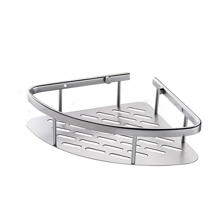 Skorter | 3-piece modern bathroom accessory set aluminum bath shelf in silver