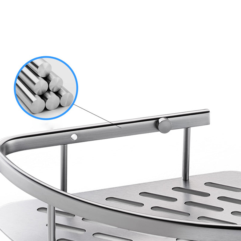 Skorter | 3-piece modern bathroom accessory set aluminum bath shelf in silver