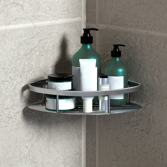 Skorter | 3-piece modern bathroom accessory set aluminum bath shelf in silver