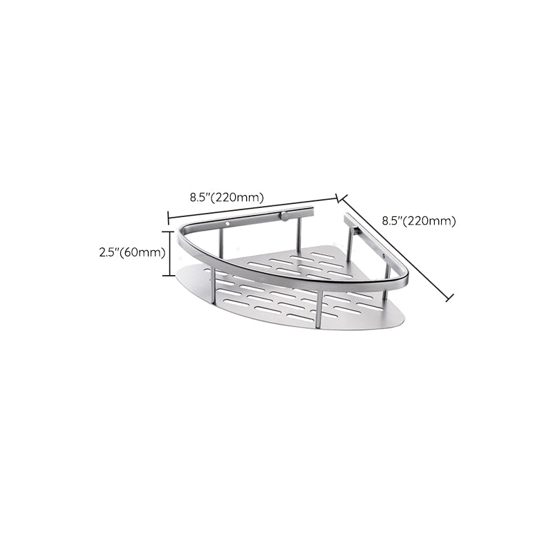 Skorter | 3-piece modern bathroom accessory set aluminum bath shelf in silver
