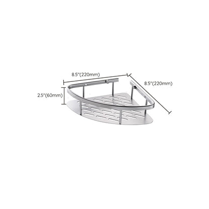 Skorter | 3-piece modern bathroom accessory set aluminum bath shelf in silver