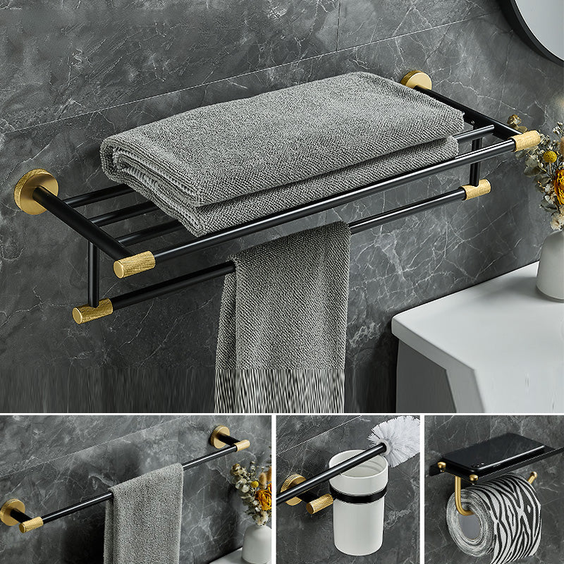 Skorter | 5-piece modern bathroom accessory set made of black brass bathroom hardware