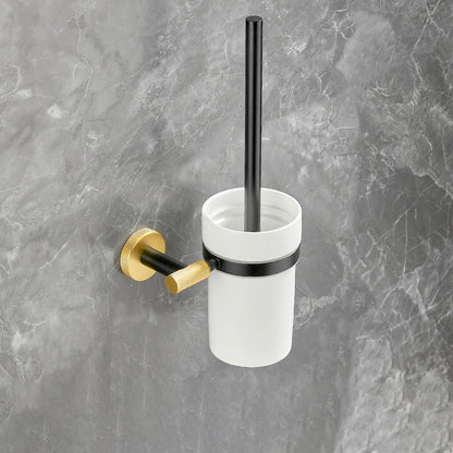 Skorter | 5-piece modern bathroom accessory set made of black brass bathroom hardware