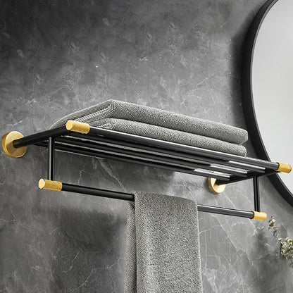 Skorter | 5-piece modern bathroom accessory set made of black brass bathroom hardware