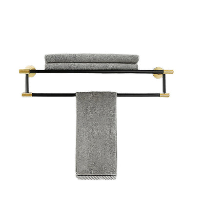 Skorter | 5-piece modern bathroom accessory set made of black brass bathroom hardware