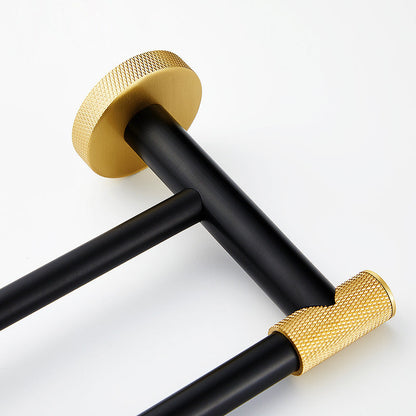 Skorter | 5-piece modern bathroom accessory set made of black brass bathroom hardware