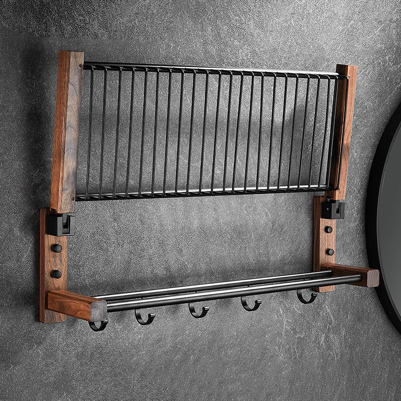 Skorter | 7-piece bathroom accessory set wood and metal bathroom accessory hardware set